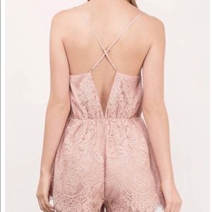 Blush lace romper